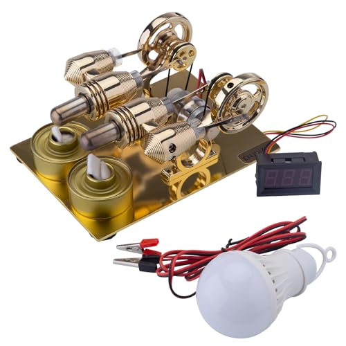 Heißluft Stirling Motor Modellgebäude Kit, Mini Physics Demonstration Motormodell für Hobbyisten und Enthusiasten, Bildungswissenschafts -Kit für Erwachsene von Stylomira