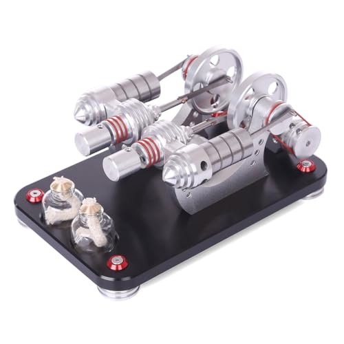 Premium-Einzelzylinder-Stirling-Motormodell, High-End-Externe Combustion Educational Science Motor Model Kit mit LED-Generator von Stylomira