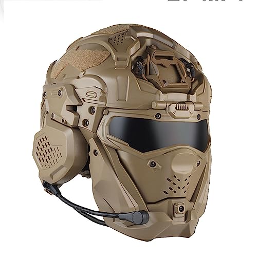 Stylomira Taktische Future Punk-Helmmaske mit integriertem Kommunikations-Headset, Antibeschlag-Lüfter und austauschbaren Gläsern für Cosplay & Airsoft von Stylomira