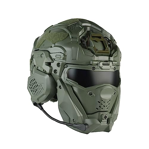 Stylomira Taktische Future Punk-Helmmaske mit integriertem Kommunikations-Headset, Antibeschlag-Lüfter und austauschbaren Gläsern für Cosplay & Airsoft von Stylomira