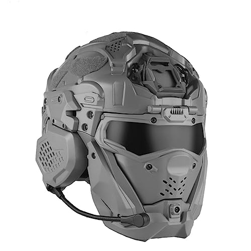 Stylomira Taktische Future Punk-Helmmaske mit integriertem Kommunikations-Headset, Antibeschlag-Lüfter und austauschbaren Gläsern für Cosplay & Airsoft von Stylomira