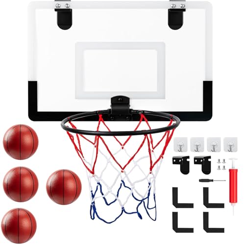 SuQurtom Mini Basketballkorb Indoor & Outdoor, Komplettset mit Rückwand, 4 Bällen, Pumpe, Schaumstoffpads & Haken, Vielseitige Wand und Türmontage, Ideal für Kinder und Erwachsene als Geschenk SuQurtom Mini Basketballkorb Indoor & Outdoor, Komplettset mit Rückwand, 4 Bällen, Pumpe, Schaumstoffpads & Haken, Vielseitige Wand und Türmontage, Ideal für Kinder und Erwachsene als Geschenk von SuQurtom