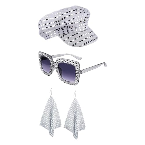 Suammiitstrieadea 70er Jahre Disco Hut Set Kostüm Zubehör für Mottoparty Dress Up Cosplay Suammiitstrieadea 70er Jahre Disco Hut Set Kostüm Zubehör für Mottoparty Dress Up Cosplay von Suammiitstrieadea