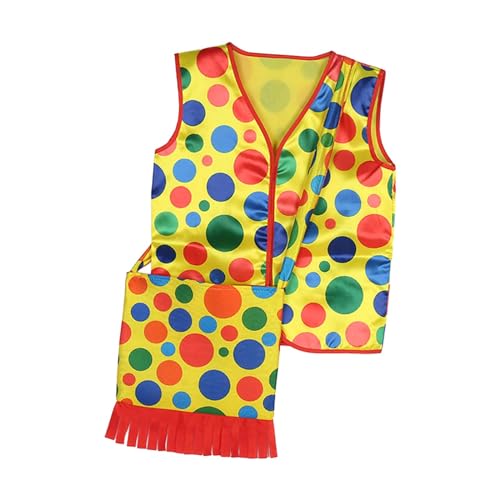 Suammiitstrieadea Clown-Weste Lustiges Clown-Kostüm für Karneval, Bühnenaufführung, Partyzubehör Suammiitstrieadea Clown-Weste Lustiges Clown-Kostüm für Karneval, Bühnenaufführung, Partyzubehör von Suammiitstrieadea