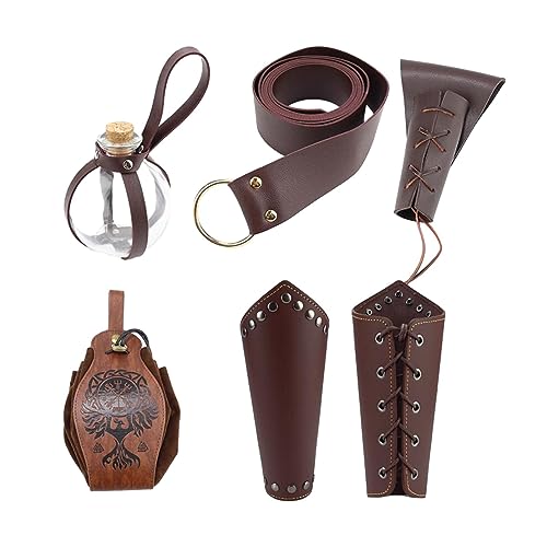 Suammiitstrieadea Mittelalterliches Ritter-Kostüm-Set, Retro, für Maskerade, Karneval, Halloween, 5-teilig von Suammiitstrieadea