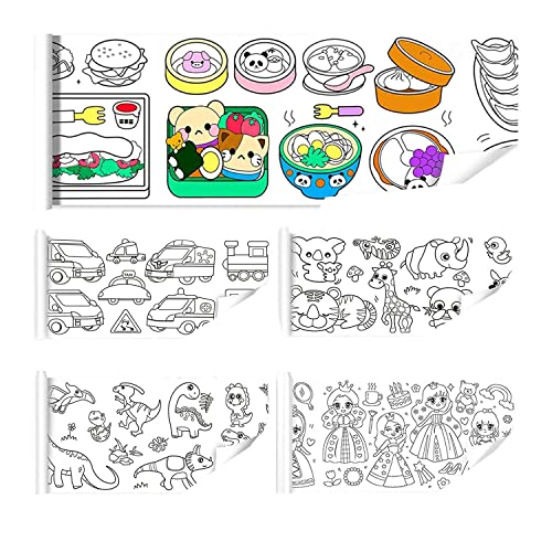 Suanzua 5 PCS Kinder-Zeichenrolle, Zeichenpapier für Kinder, 118 X 11,8 Malpapierrolle für Kinder von Suanzua