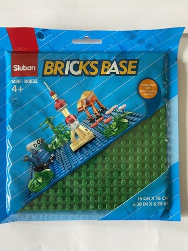 Suban Bricksbase Bauplatte, 16 cm x 16 cm, Grün, Kompatibel mit Führenden Marken, M38-B0832-C von Suban