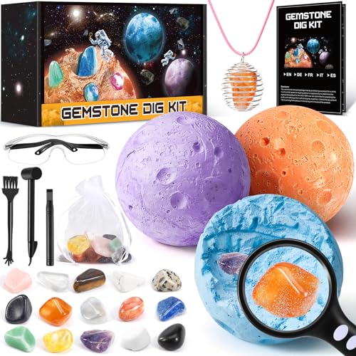 Subail Edelsteine Ausgrabungsset für Kinder - Kosmos Experimente ab 6 - Edelsteine Ausgraben Spielzeug 6-10 Jahre - Mineralien Steine Geschenk für Jungen Mädchen von Subtail
