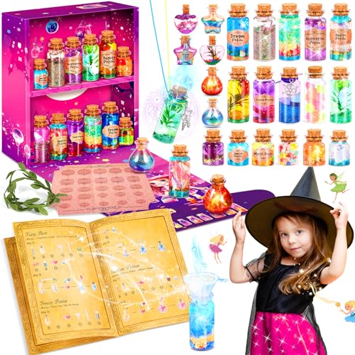 Subtail DIY Kreatives Geschenk Mädchen 6 7 8 9 10 11 12 Jahre, 22 Zaubermischung Zauberer Zaubertrank Flaschen, Experimente Für Kinder Spielzeug Mädchen, Zaubertrank Bastelset Kinder ab 6-12 Jahre von Subtail