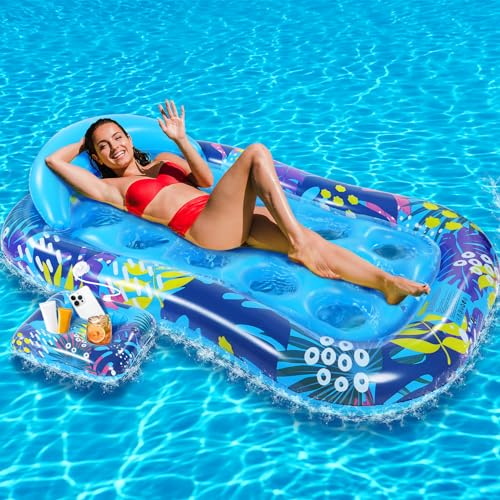 Subtail Luftmatratze Pool - Luftmatratze Wasser Pool Matratze mit Abnehmbarem GeträNkehalter - WasserhäNgematte Erwachsene Kinder - Groß Wassermatratze Schwimmmatratze von Subtail