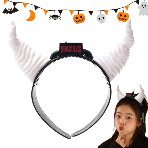Sucritude Halloween Hörner Stirnband - LED Blinkhörner Stirnband Für Halloween | Kopfschmuck Für Kinder Jugendliche Erwachsene Rollenspiel Party Karneval Fotoshooting Geburtstag von Sucritude