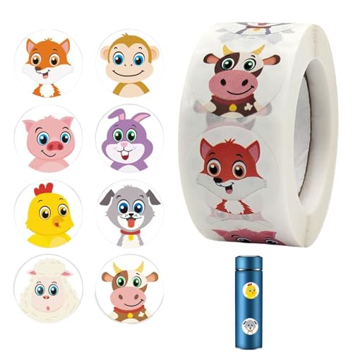 Sucritude Runde Tieraufkleber | 500 Stück runde Tieraufkleber, Siegeletiketten, Tags | Tieraufkleber für Kinder, Gastgeschenke, Geschenkanhänger, jeweils 2,5 cm im Durchmesser Sucritude Runde Tieraufkleber | 500 Stück runde Tieraufkleber, Siegeletiketten, Tags | Tieraufkleber für Kinder, Gastgeschenke, Geschenkanhänger, jeweils 2,5 cm im Durchmesser von Sucritude