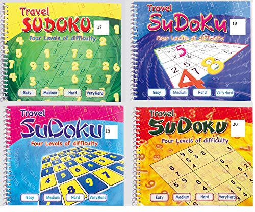 Sudoku 1 x Reisebuch mit Spiralbindung, 170 Puzzles in jedem Aktivitätsbuch von Sudoku