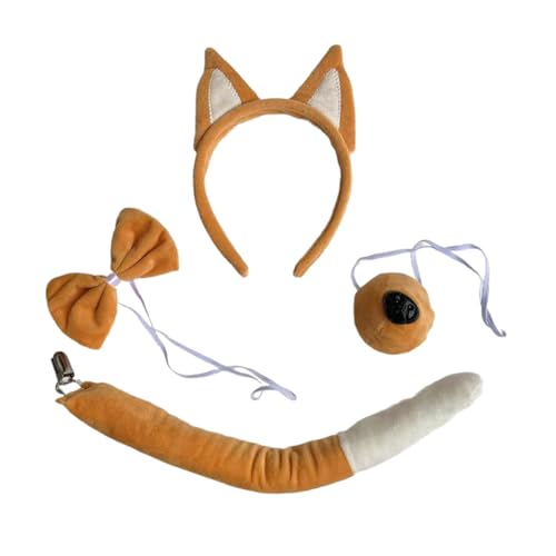 2/4/5 Schäferhund Kostüm Set Hund Ohren Stirnband Schwanz Nase Für Kind Halloween Weihnachten Cosplay Kostüm Halloween Cosplay Kostüm von SueaLe