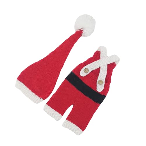2 Teile/satz Weihnachten Santa Cosplay Kostüm Set Baby Gestrickte Strampler & Passende Mütze Für Unvergessliche Fotoshootings Infant Santa Cosplay Anzug von SueaLe
