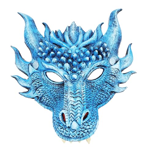 3D Drachen Cosplay Party Pu Schaum Halbes Gesicht Gruseliges Maskerade Halloween Kostüm Zubehör 3D Drache von SueaLe