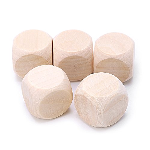 5 Teile/Satz Holz Würfel Handwerk Blank Würfel Set Sechs Seiten Holz Quadratische Blöcke Für Puzzle Machen Handwerk Und DIY Würfel Familie Party Spiele Für Erwachsene von SueaLe