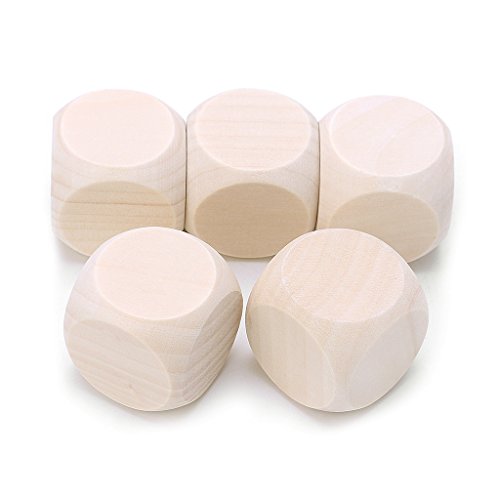 5 Teile/Satz Holz Würfel Handwerk Blank Würfel Set Sechs Seiten Holz Quadratische Blöcke Für Puzzle Machen Handwerk Und DIY Würfel Familie Party Spiele Für Erwachsene von SueaLe