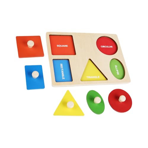 Babyform Puzzle Holz Geometrische Passende Spielzeugpädagogik Peggled Puzzle Toy Für Die Frühkindliche Entwicklung von SueaLe