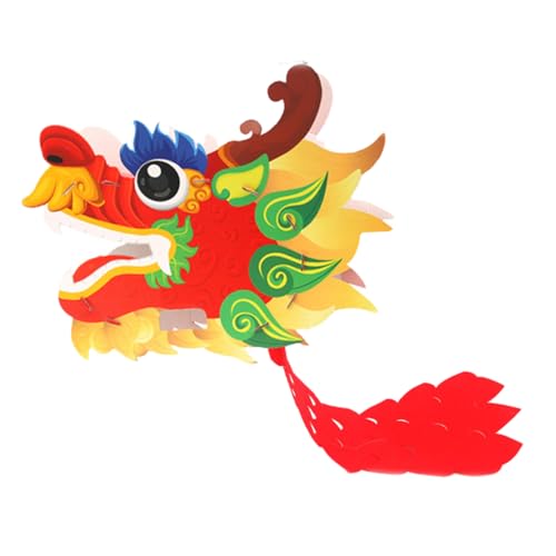 DIY Drachenkopf Aus Papier Chinesischer Drachentanzkopf DIY Papierdrachenspielzeug Für Kinder Frühlingsfest Papierdrachen Bastelsets Papierdrachen Marionetten Bastelsets von SueaLe