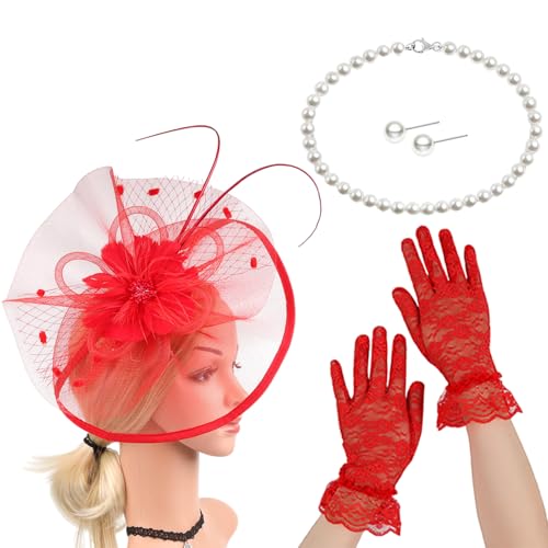 Eleganter Faszinator Hat Haarclip Und Halskette Kostüm Set Hair Accessoire Für Pferderennen Event Cocktails Party Dekore Flapper Kostüm Set Eleganter Faszinator Hat Haarclip Und Halskette Kostüm Set Hair Accessoire Für Pferderennen Event Cocktails Party Dekore Flapper Kostüm Set von SueaLe