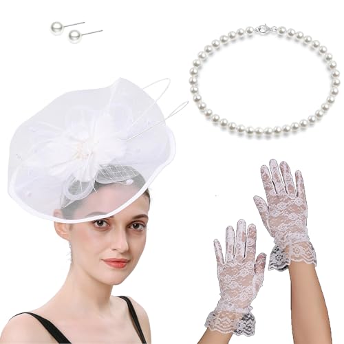 Eleganter Faszinator Hat Haarclip Und Halskette Kostüm Set Hair Accessoire Für Pferderennen Event Cocktails Party Dekore Flapper Kostüm Set Eleganter Faszinator Hat Haarclip Und Halskette Kostüm Set Hair Accessoire Für Pferderennen Event Cocktails Party Dekore Flapper Kostüm Set von SueaLe