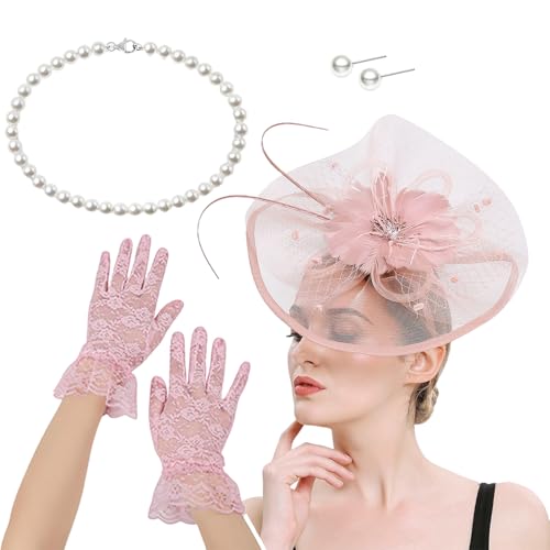 Eleganter Faszinator Hat Haarclip Und Halskette Kostüm Set Hair Accessoire Für Pferderennen Event Cocktails Party Dekore Flapper Kostüm Set Eleganter Faszinator Hat Haarclip Und Halskette Kostüm Set Hair Accessoire Für Pferderennen Event Cocktails Party Dekore Flapper Kostüm Set von SueaLe