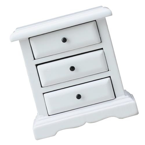 Eleganter Miniaturnachtständer 1/12 Skala Dollhouses Nachttisch Mit DREI Funktionalen Schubladen Szene Displaymöbeln von SueaLe