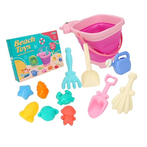 Faltbares Sandeimer Strandspielzeug Mit Meeresform Und Schaufel Sandspiel Set Für Kinder Freien Wasser Aktivität Spielzeug Klapper Strandeimer Für Kinder von SueaLe