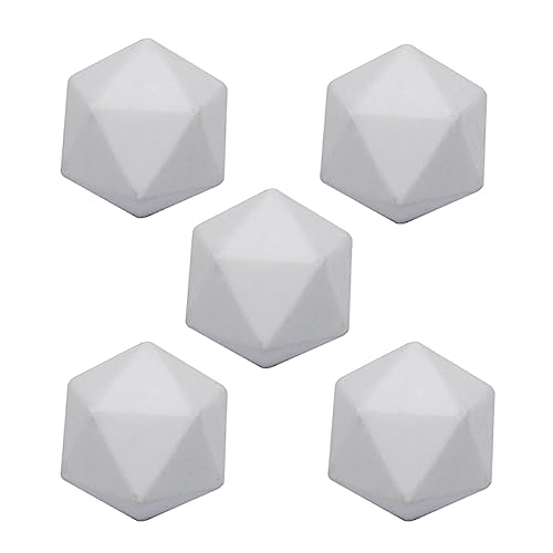 Leeres Polyedrisches Würfelset Künstlerset Einfarbig Weiße Farben Komplettes Set Mit 5 DIY Würfeln Weiße Acrylwürfel von SueaLe