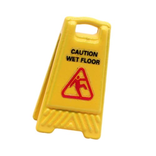 Miniatur Wet Floor Warnschild Für 1/12 Puppenhaus Szene Realistische Modellfotografie Zubehör Szene Display Decors Doll House Warnzeichen von SueaLe