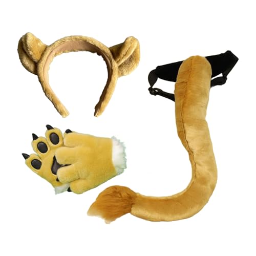 Ohren Stirnband Schwanz Cosplay Kostüm Kind Erwachsene Halloween Weihnachten Geburtstag Party Bühnenauftritte Wolf Hasen Füchse/Wolf Ohren Und Schwanz Set Kinderkostüm Wolf Ohren Und Schwanz von SueaLe