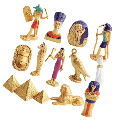 Packung Von 12 Ägyptischem Spielzeug Mit Pyramide Sphinx Miniatur Für Kinder Und Sammler von SueaLe