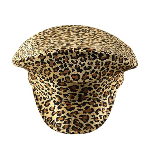 Party Hat Leopards Print Captain Carnivals Für Musikfestivals Tänzer Comedian Schauspieler Elegante Mützen Für Damen Sailor Frauen von SueaLe