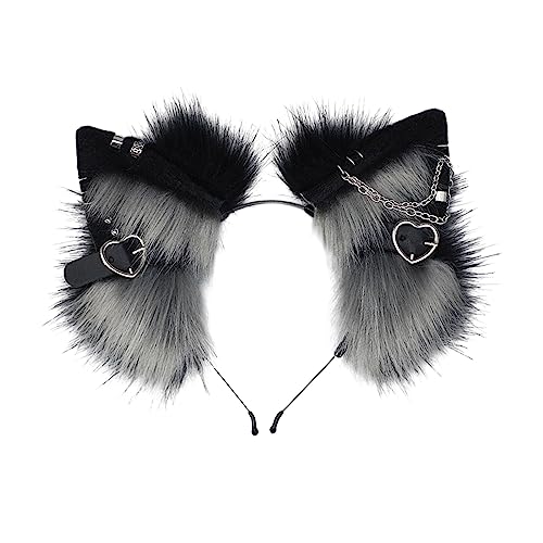 Punk Niedliche Katzenohren Cosplay Hair Hoop Mit Dangle Schmuck Frau Teenager Stirnband Für Live Broadcast Carnivals Hairband Für Frau Schöne Cartoontiere Ohrform Dekorativ Niedlich Farbenfroh von SueaLe