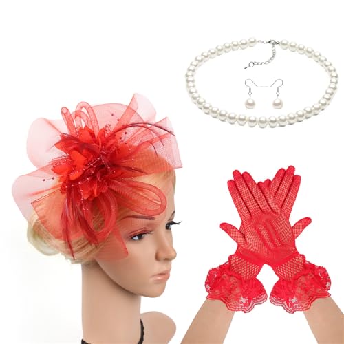 SueaLe 20S Faszinator Hat Haarband Und Halskette Kostüm Set Haarzubehör Für Pferderennereignisse Cocktails Party Kleidungsstück Kostüm Kopfbedeckung SueaLe 20S Faszinator Hat Haarband Und Halskette Kostüm Set Haarzubehör Für Pferderennereignisse Cocktails Party Kleidungsstück Kostüm Kopfbedeckung von SueaLe