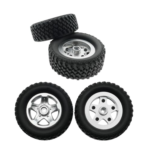 SueaLe 4PCS Modellauto Reifen Und Rad Hubs Set Modifizierte Kits Für MN82/MN82S/LC79 Modell Zur Verbesserung Der Fähigkeiten Und Stabilität von SueaLe