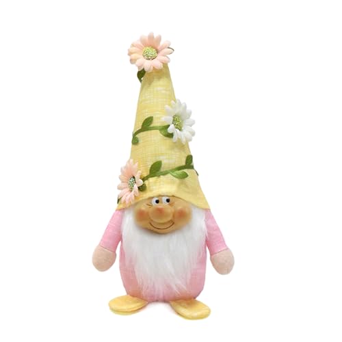 SueaLe Handgefertigte Harzgesichts Plüsch Puppenfigur Mit Optionalem Farbhut Perfekt Für Die Frühlingshausdekoration von SueaLe