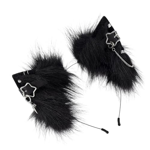 SueaLe Handgefertigte Pelzige Katzenohr Stirnbänder Kostümzubehör Für Halloween Thanksgiving Party Cosplay SueaLe Handgefertigte Pelzige Katzenohr Stirnbänder Kostümzubehör Für Halloween Thanksgiving Party Cosplay von SueaLe