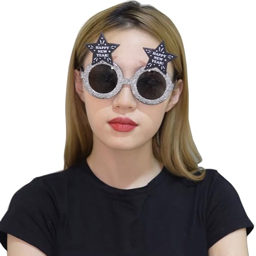 SueaLe Lustiges Neujahrskostüm Zubehör Brille Perfekt Für Karneval Party Neujahrsfeier Sonnenbrille Partydekoration Lustige Partybrille Urlaubsbrille Partybrille Feier Ausgefallen von SueaLe