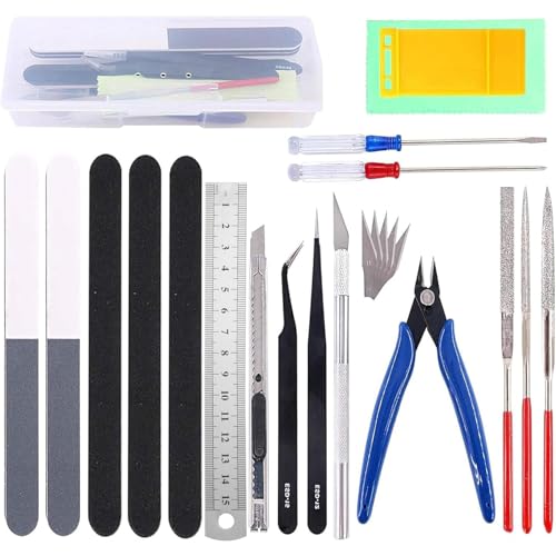 Suevut Modellbau-Werkzeug-Set, 23-teilig, Modellbau-Werkzeuge für Kunststoffmodelle, Präzisions-Hobby-Werkzeug-Set zum Reparieren, Fixieren und Basteln, perfekt für Auto-, Flugzeug- und Robotermodelle Suevut Modellbau-Werkzeug-Set, 23-teilig, Modellbau-Werkzeuge für Kunststoffmodelle, Präzisions-Hobby-Werkzeug-Set zum Reparieren, Fixieren und Basteln, perfekt für Auto-, Flugzeug- und Robotermodelle von Suevut