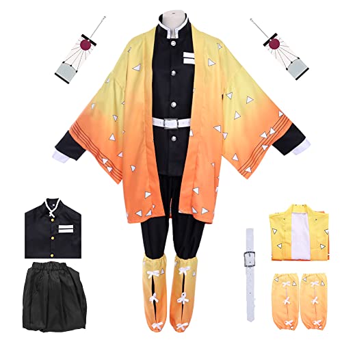 Suffolly Cosplay Kimono Anime Cosplay Kostüm Outfit Uniform Rollenspiel für Erwachsene Party Geschenk (Orange, L) von Suffolly