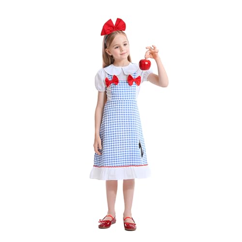Suffolly Dorothy-Kostüm für Kinder, Dorothy-Kostüm, Mädchen, Welttag des Buchtags, für Mädchen, blau-kariert, Dorothy-Kleid für den Buchtag (Blau, M) von Suffolly