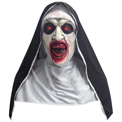 Suffolly Halloween Nonne Maske Vampir Nonne (Schwarz) von Suffolly