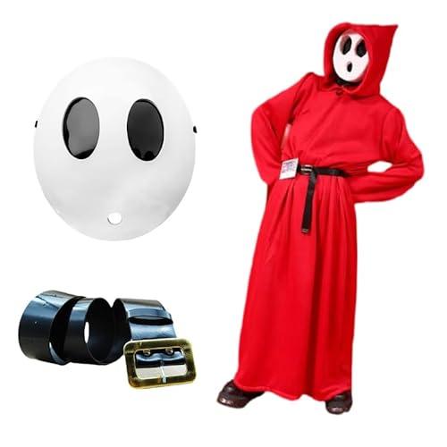 Suffolly Shy Guy Mask Red Bodysuit Kostüm (Rot, L) von Suffolly