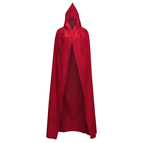 Suffolly Teufel-Umhang Teufel Kostüm Damen Teufelshörner Haarreif Faschingskostüme Rot Halloween 3 pcs Teufelin Kleid Karneval，M von Suffolly