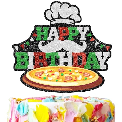 Köstliche Kuchendekoration mit Pizza-Motiv "Happy Birthday", perfekt für Pizza-Themenpartys, Babypartys und Geburtstagsparty-Dekorationen für Jungen und Mädchen. SugarGera Köstliche Kuchendekoration mit Pizza-Motiv "Happy Birthday", perfekt für Pizza-Themenpartys, Babypartys und Geburtstagsparty-Dekorationen für Jungen und Mädchen. SugarGera von SugarGera