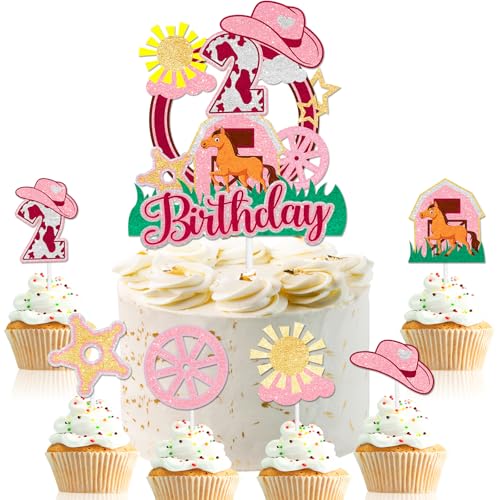 Kuchenaufsätze mit Cowgirl-Motiv zum 2. Geburtstag, 7-teiliges Set für Kinder – Dies ist eine tolle Geburtstagsparty, Babyparty oder Bauernhaus-Party-Dekoration für Jungen und Mädchen. SugarGera Kuchenaufsätze mit Cowgirl-Motiv zum 2. Geburtstag, 7-teiliges Set für Kinder – Dies ist eine tolle Geburtstagsparty, Babyparty oder Bauernhaus-Party-Dekoration für Jungen und Mädchen. SugarGera von SugarGera