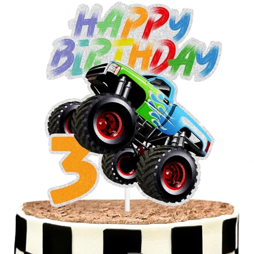 Tortenaufsatz für Kinder mit großem Truck-Thema – Dies ist eine große LKW-Motto-Party und Party-Dekoration, die von Kindern geliebt wird, geeignet für Jungen oder Mädchen – SugarGera (3) von SugarGera