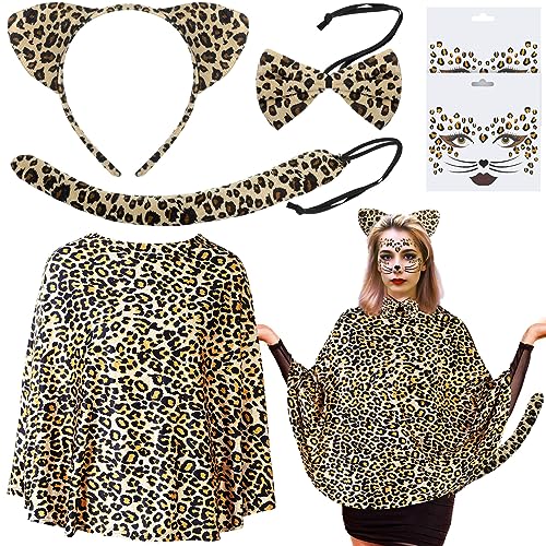 Suhine 6-teiliges Weihnachtshirsch-Kostüm, Tier-Ponchos, Kostüm, Erwachsene, inklusive Ponchos, Stirnband, Schwanz und Fliege, Klassische Farben, Einheitsgröße von Suhine